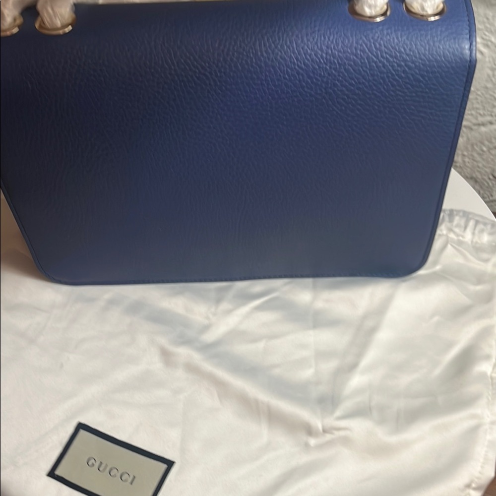 Gucci Blue Leather Shoulder Bag - Picture 6 of 7